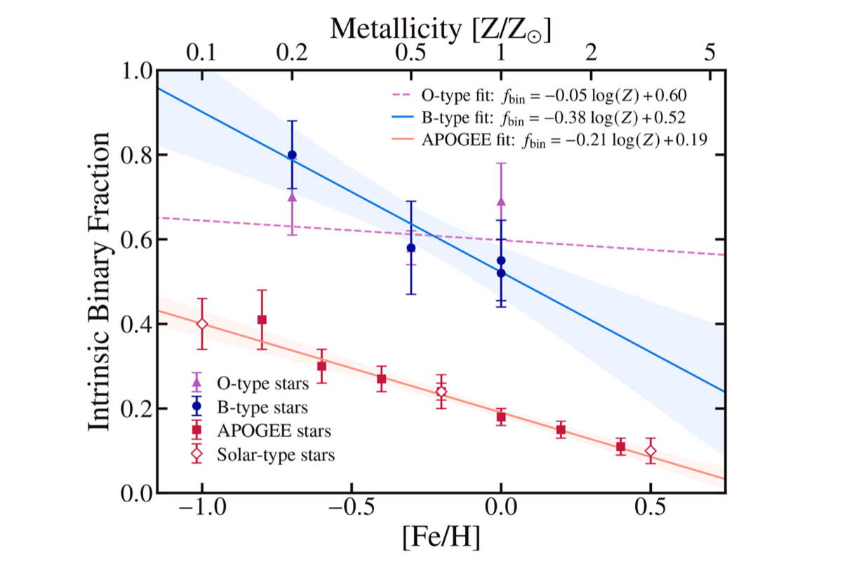 Binary fraction at different metallicities